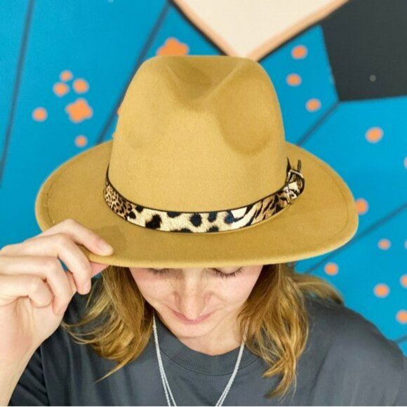 Leopard Band Fedora Hat - Picture 4 of 7